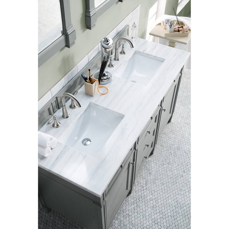 James Martin Vanities Brittany 60" Double Vanity, Urban Gray