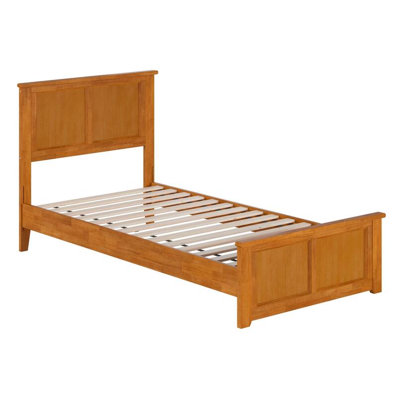 Charlotte Solid Wood Low Profile Platform Bed with Matching Footboard - Light Toffee - Twin XL