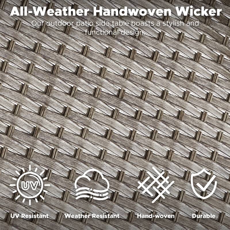 Patio Wicker Side Table Outdoor