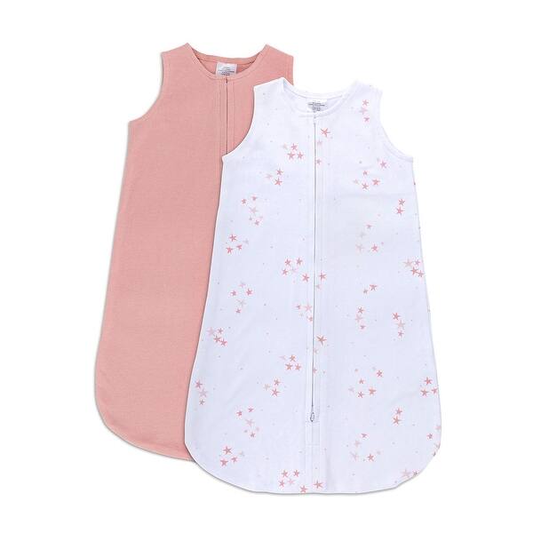 slide 1 of 1, Ely's & Co. Baby Wearable Blanket Sleep Sack - Dusty Rose Stars - 2 Pack 18 MOnths - Pink