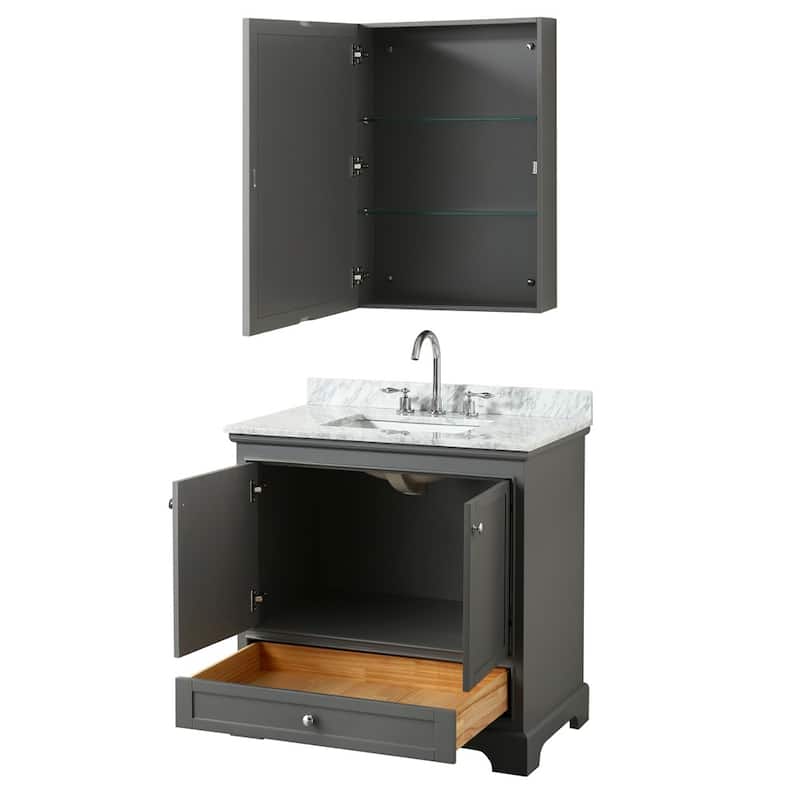 Wyndham Collection Deborah 36" Free Standing Single Vanity Set with