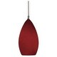 preview thumbnail 1 of 3, Oval Glass Shade Pendant Lighting with Cord, Set of 4, Red and Silver