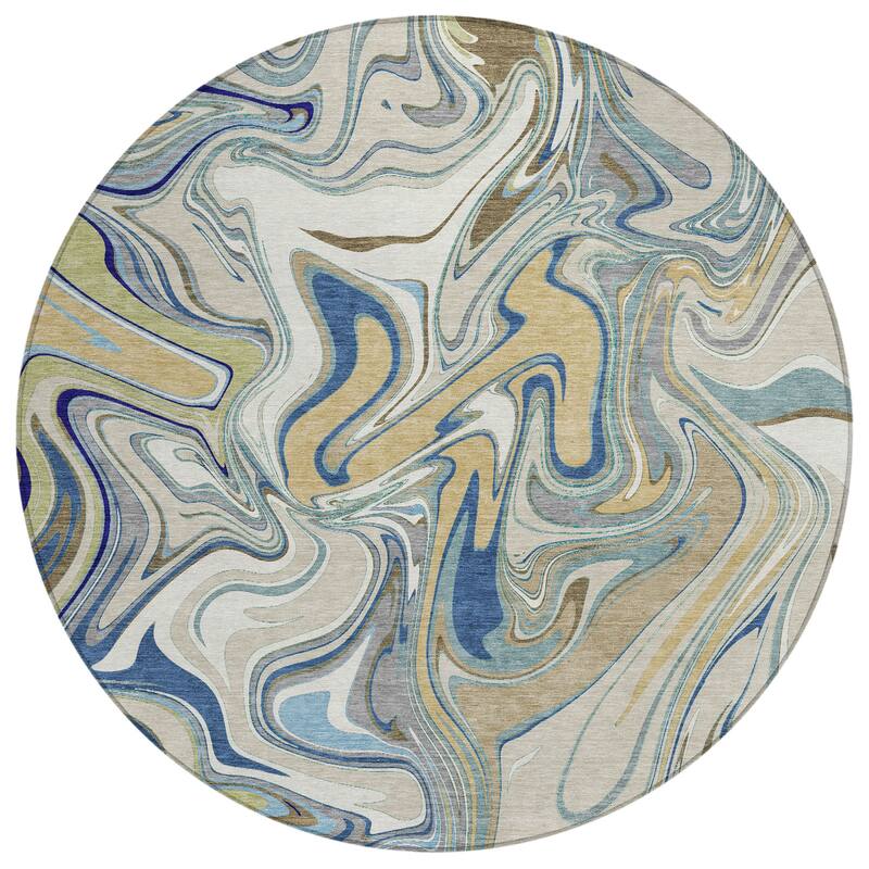 Machine Washable Indoor/ Outdoor Contemproary Fusion Chantille Rug