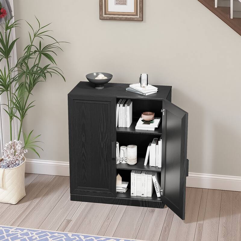 Wooden Accent Cabinet Storage Modern Sideboard Buffet Cabinet with Adjustable Shelf for Living Room Dining Room Entryway