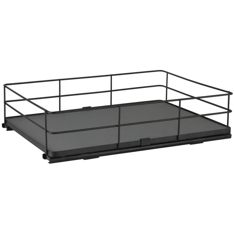 Organize It All Large Slide Out Shelf Organizer in Matte Black - Black