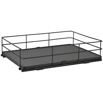 Organize It All Large Slide Out Shelf Organizer in Matte Black