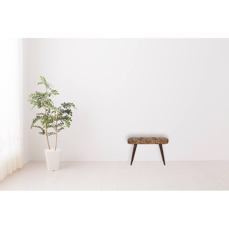 Leopard Print Deep Button Bench