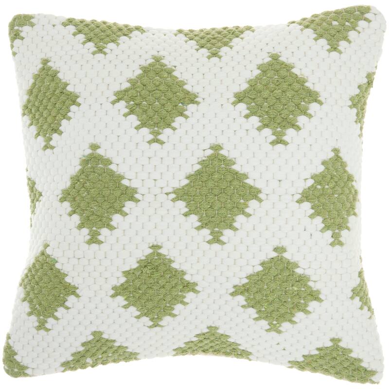 Mina Victory Life Styles Textured Geometric Woven Diamonds Throw Pillow 20" x 20"