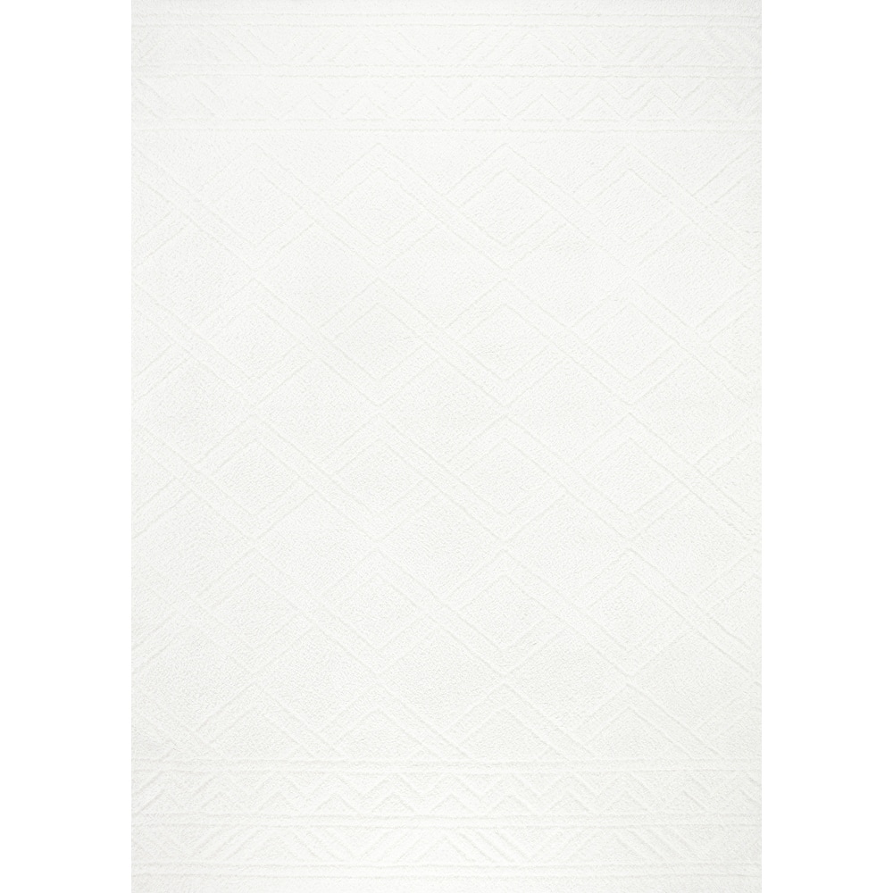 Pasargad Home Turkish Shag Collection Ivory Area Rug Plush 1 Inch Pile