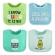 preview thumbnail 5 of 5, The Peanutshell Terry Cotton Baby Bib Set, 8 Pack, Cute Foodie Sayings