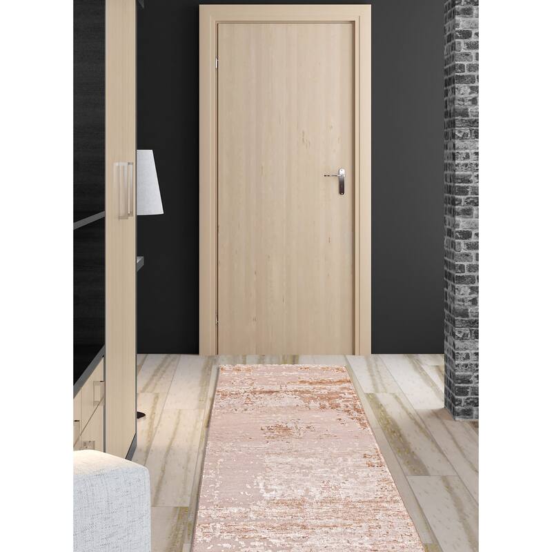 ECARPETGALLERY Hand-knotted Legacy Beige Silk, Wool Rug - 2'5 x 11'7