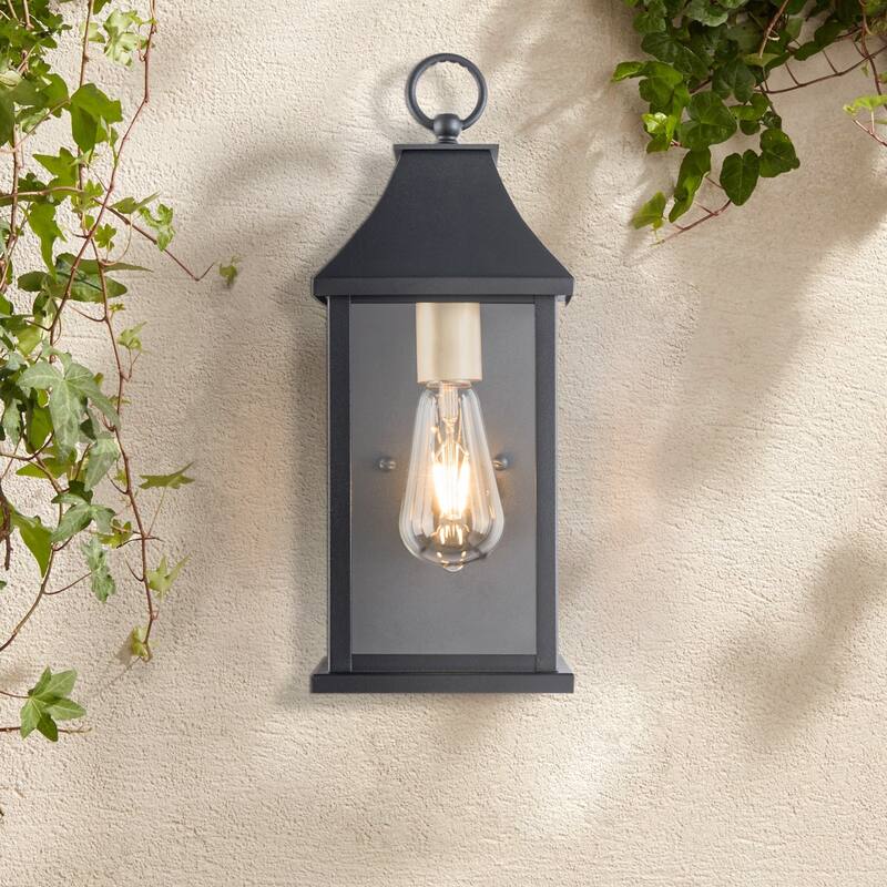 Maxax Black Metal Glass Shade Outdoor Wall Light