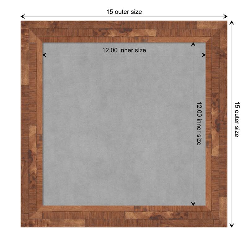 Amanti Art Fresco Light Pecan Framed Magnetic Board - Board Size 12x12