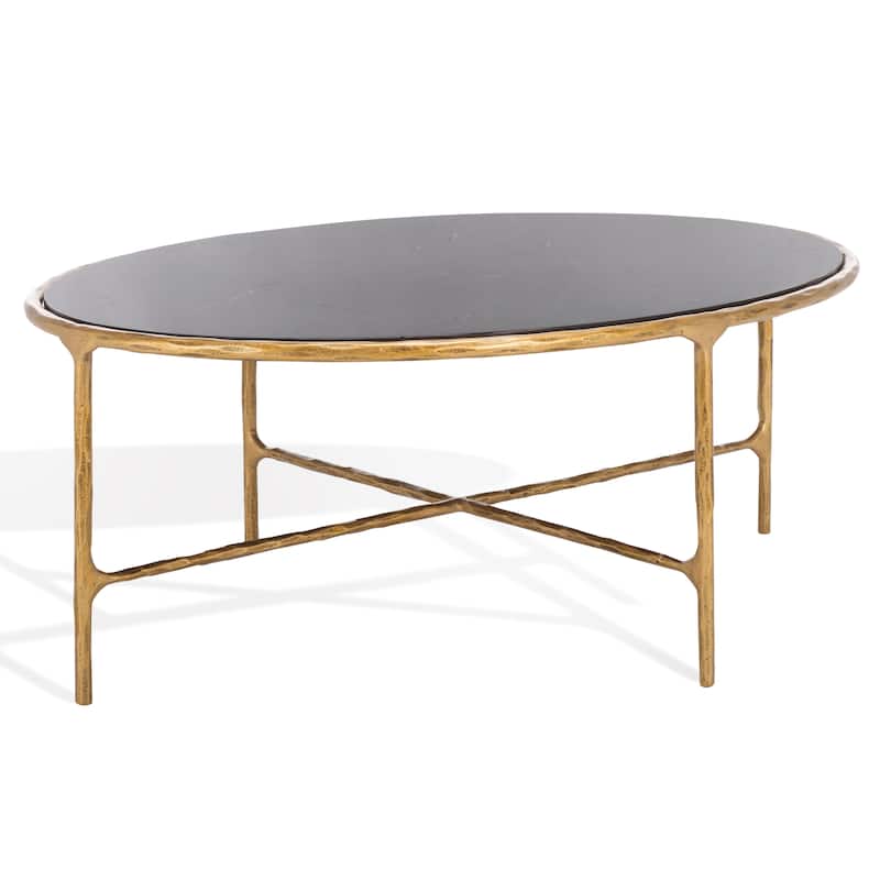 SAFAVIEH Couture Kathleen Oval Metal Coffee Table - 40 In W x 30 In D x 15 In H - 40"W x 30"D x 15"H