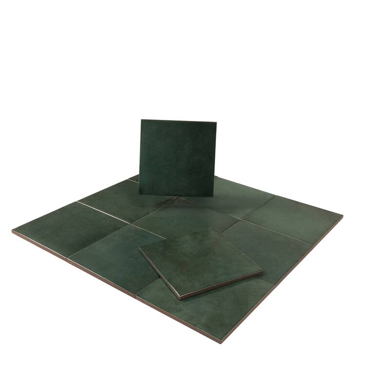 Zahara 6x6 Moss Green Porcelain Zellige Square Wall and Floor Tile (5.38 sq ft/case) - 22 Pack