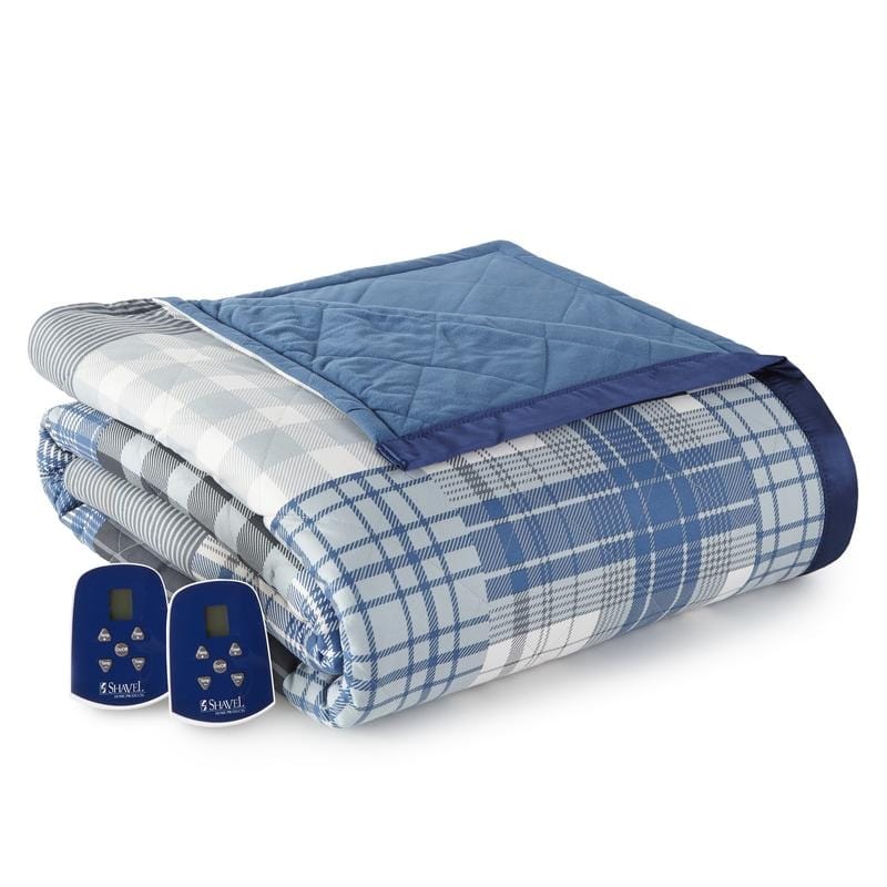 Shavel Micro Flannel® Quilted Electric Heated Blanket - Full - smokey mt plaid