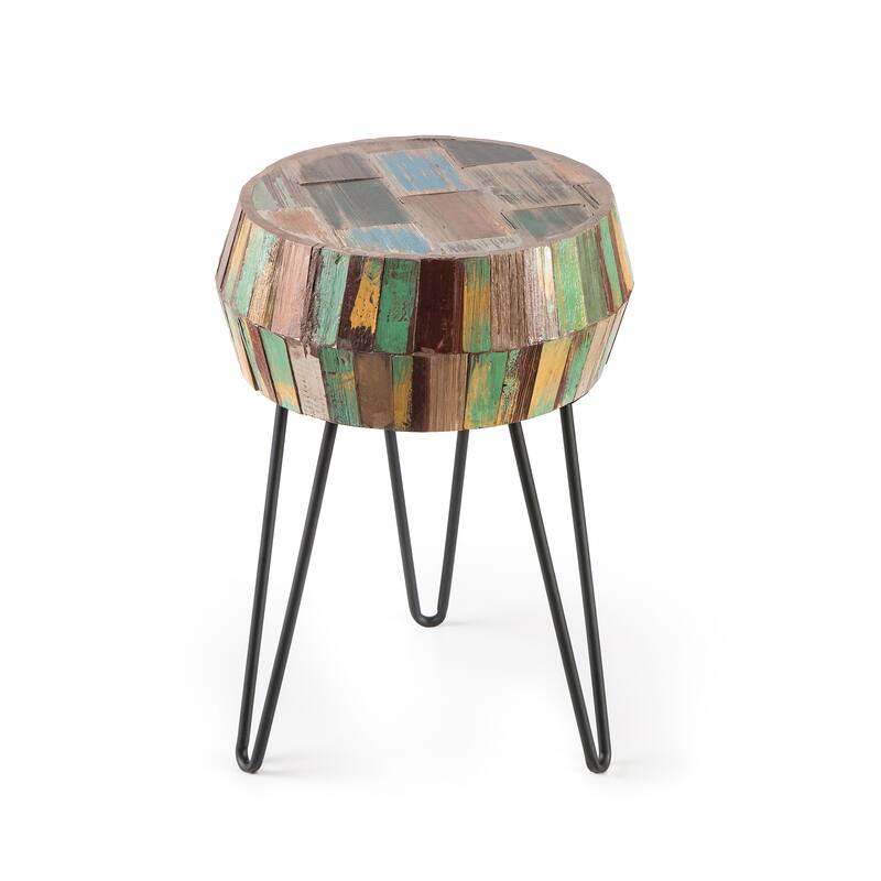 Greenage Reclaimed Wood End Table Living Room Night Stand Use