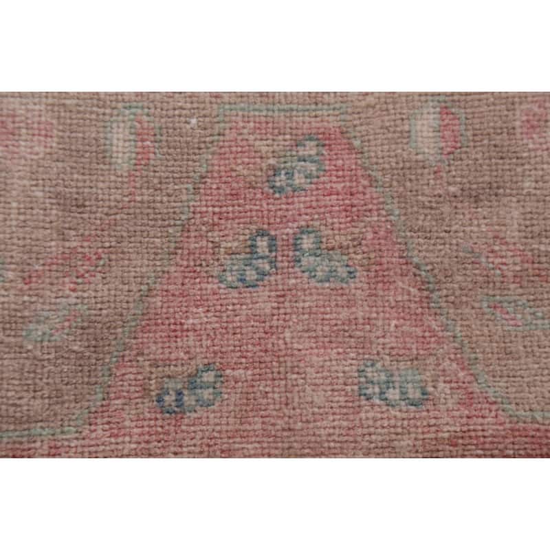 Antique Look Vegetable Dye Oushak Turkish Wool Rug Hand-knotted Carpet - 1'8" x 3'4"