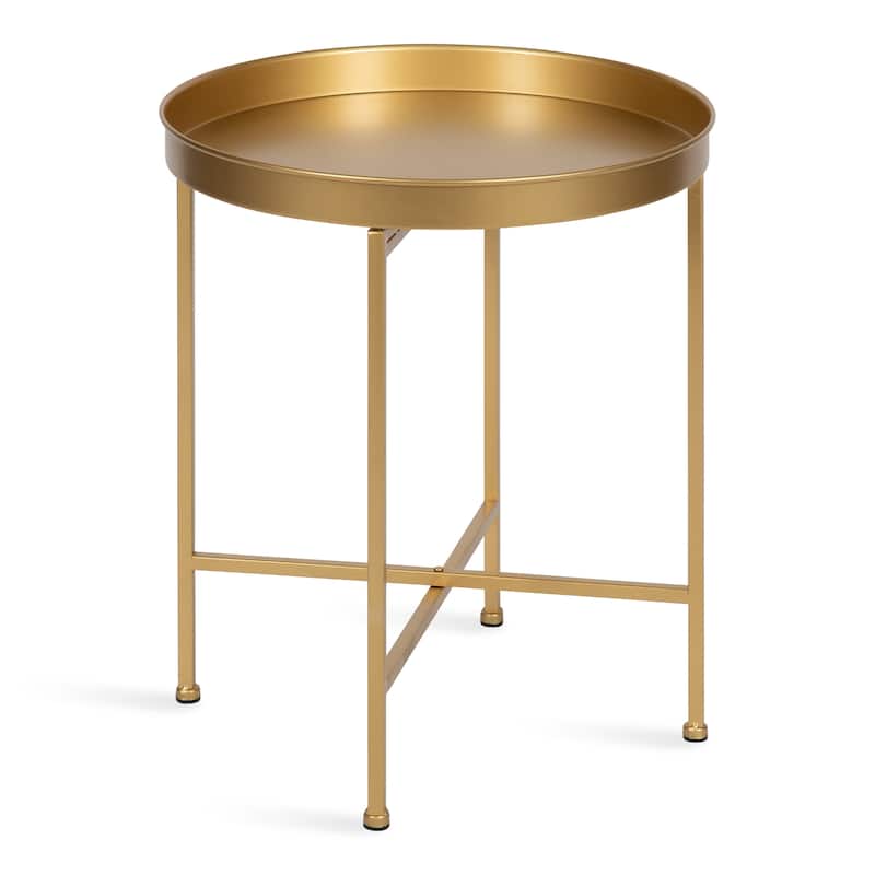 Kate and Laurel Celia Round Metal Side Table - 18.25x18.25x22 - Gold