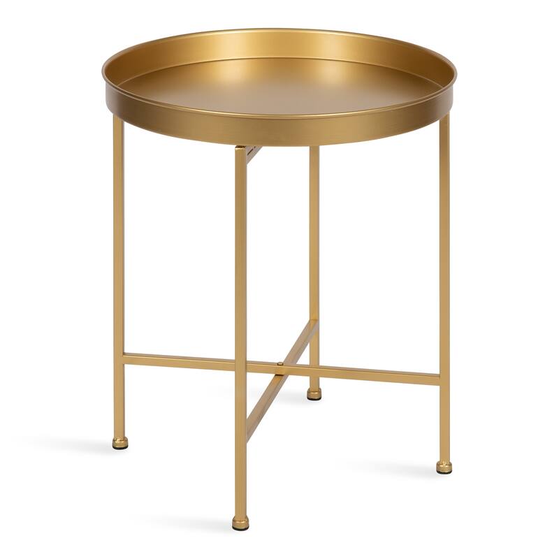 Kate and Laurel Celia Round Metal Side Table - 18.25x18.25x22 - Gold