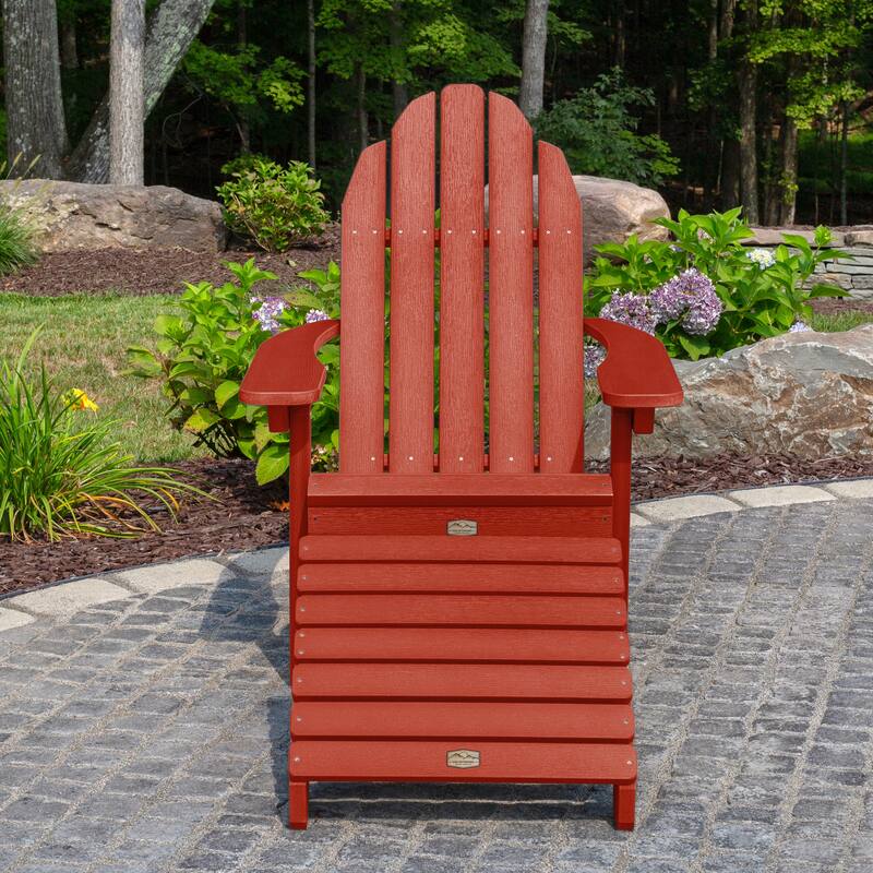 HIGHWOOOD Essential Adirondack Chair with Folding Ottoman