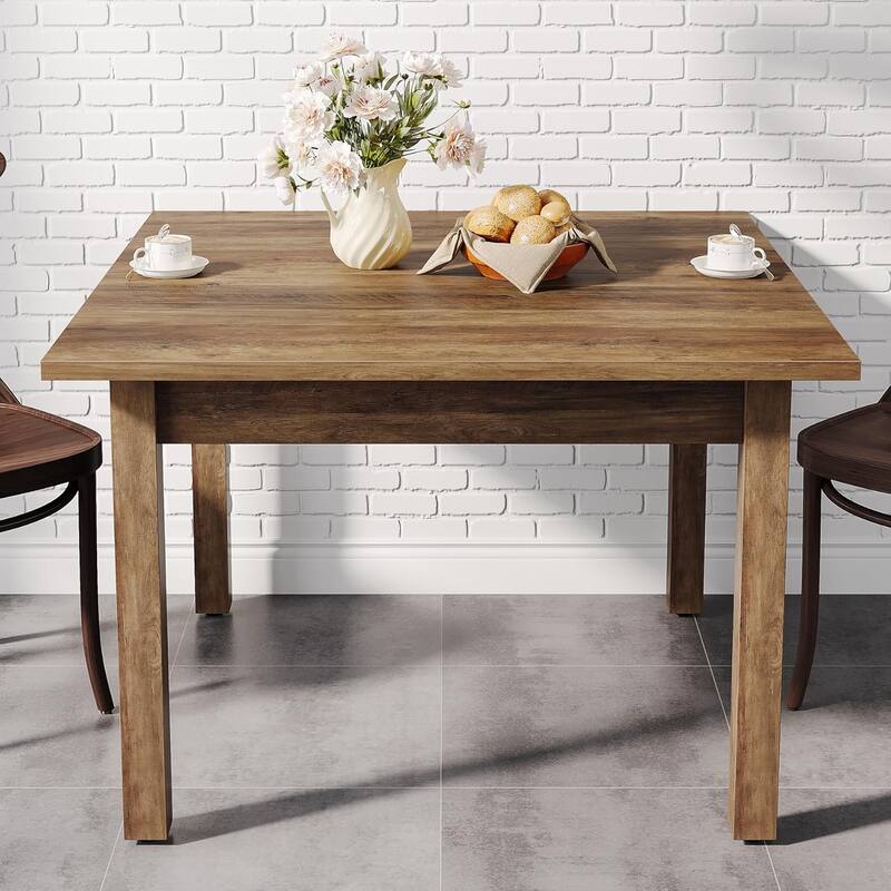 39.4 Inches Square Dining Table Solid Modern Wood Kitchen Table for Dining Room/Living Room Seats 2-4