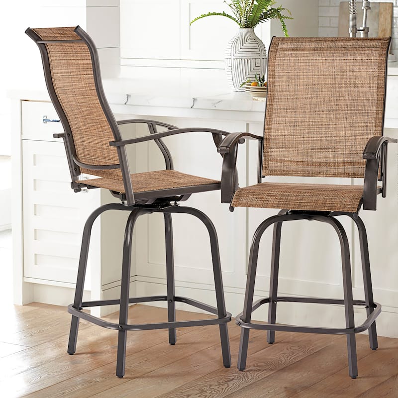 Aoxun Outdoor Metal Bar Height Swivel Bistro Set