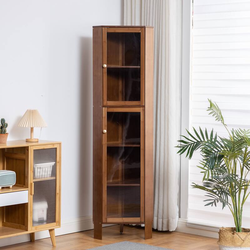 Wooden Cabinet with Doors and Shelves