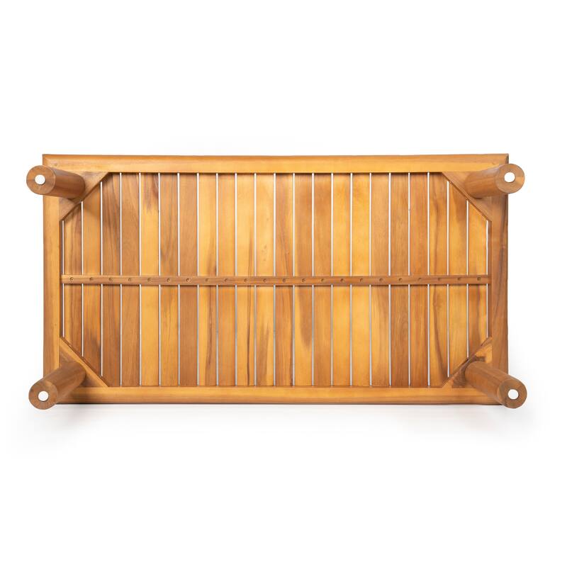 Christopher Knight Home - Calderon Outdoor Acacia Wood Coffee Table with Slatted Top and Water Resistant Frame - 41.73"L