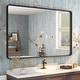 preview thumbnail 38 of 141, Apmir Metal Frame Tempered Glass Bathroom Vanity Mirror for Wall, Cloakroom, Bedroom 48" x 36" - Black