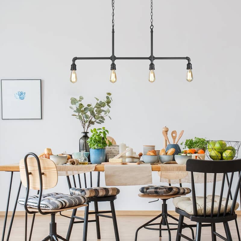The Gray Barn Heavenly Winds Industrial 4-light Linear Island Chandelier - L44" x W2" x H16.5"