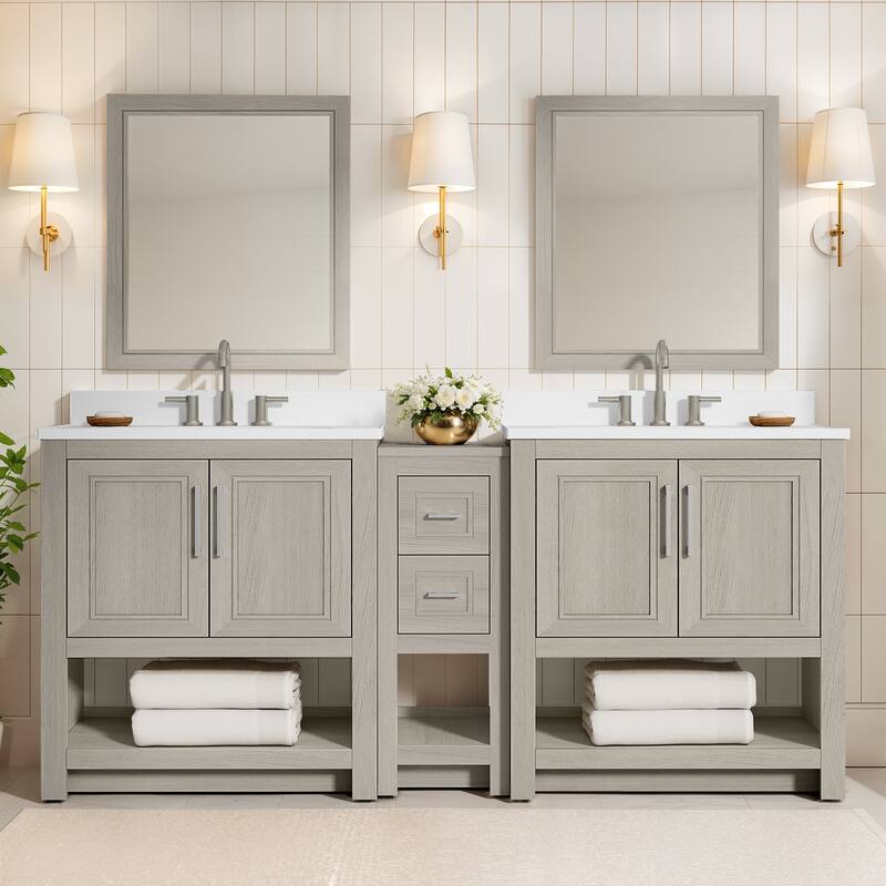 Blakely Double Vanity with Mirror and 12-inch Cabinet