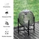preview thumbnail 4 of 18, Glitzhome Set of 2 Metal Black Solar Powered Outdoor Lantern with Stand
