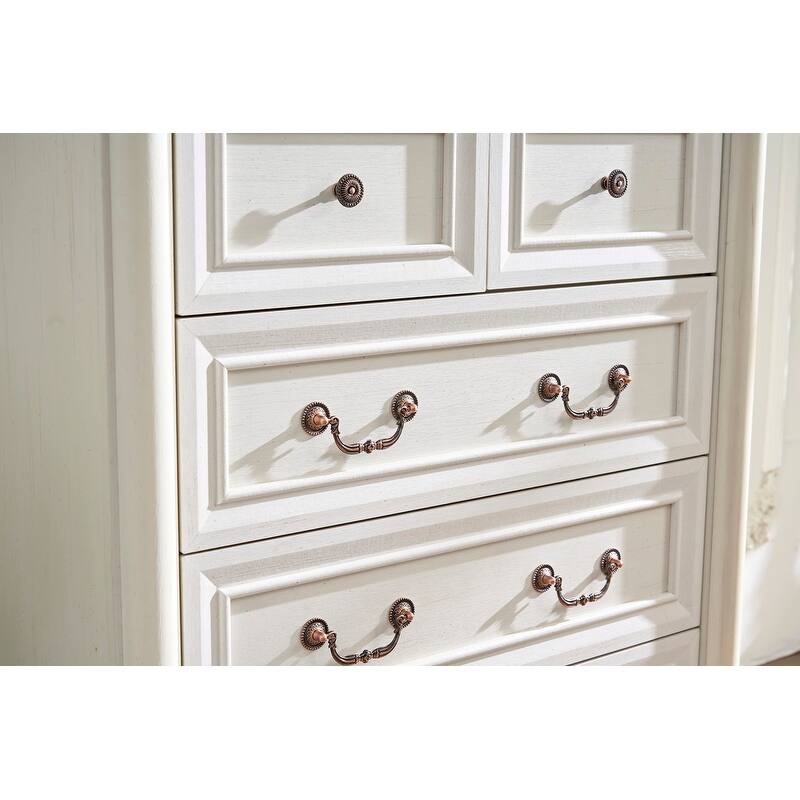 7 Drawer Dresser Chest for Bedroom with Wooden Base and Riser Trim