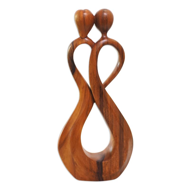 Novica Handmade Caring Partners Wood Statuette