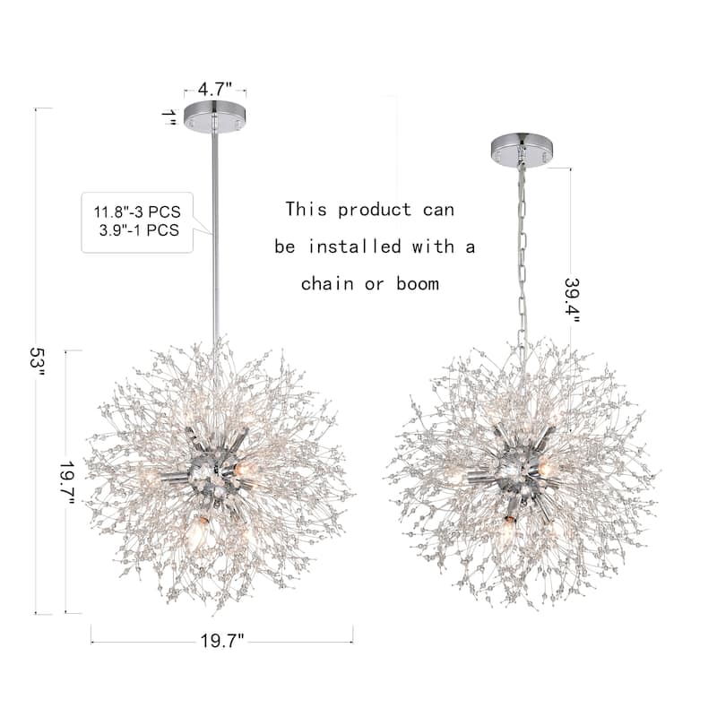 Viera 9-Light Sputnik Globe Chandelier - Chrome