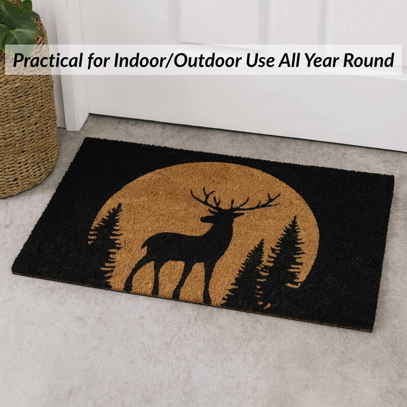 Reindeer Coir Doormat 30x18 Inches