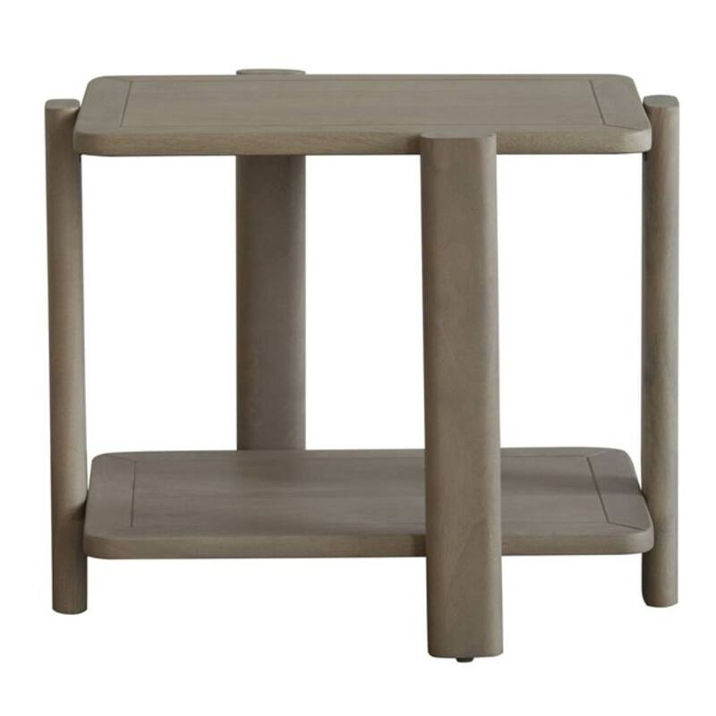 HomeRoots 22" Natural Distressed Solid Wood End Table With Shelf - 26.00 in. x 22.00 in. x 17.00 in.