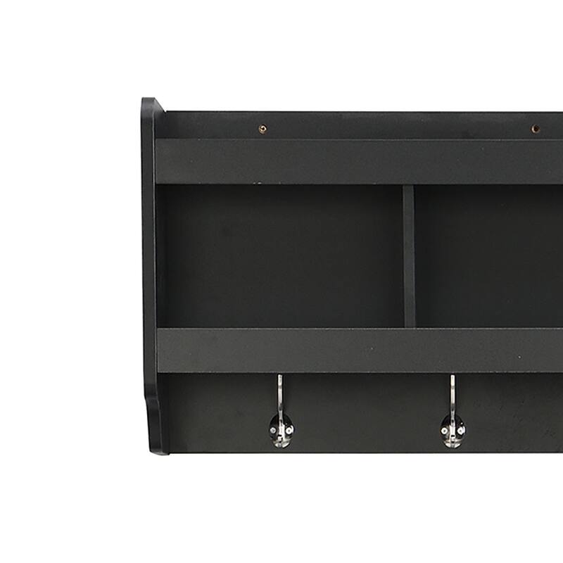 Modern Minimalist Storage Bench with Wall-Mounted Coat Rack