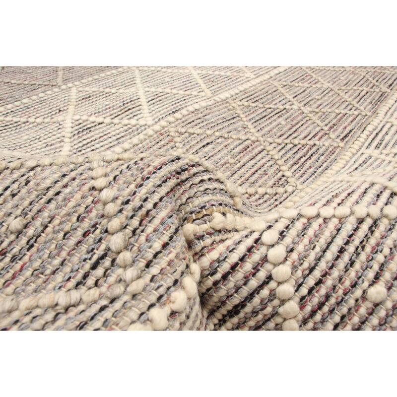 ECARPETGALLERY Braid weave Sienna Khaki Wool Rug - 4'11 x 8'0