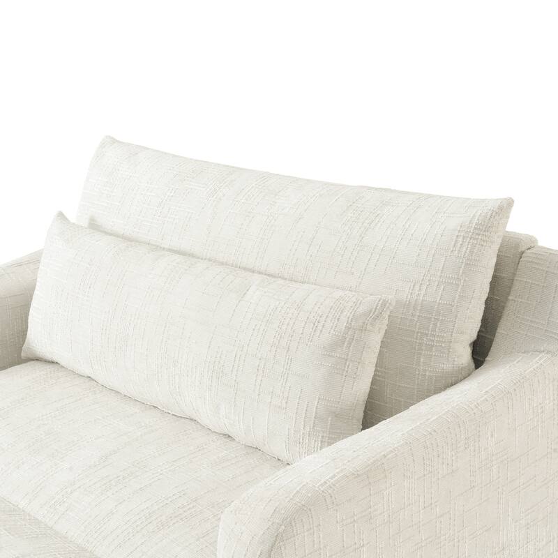 Chenille Sofa Bed with Extra-Deep Seat by Harper&Bright Designs