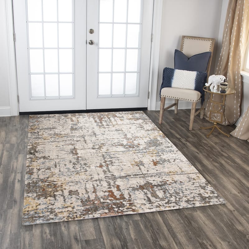 Alora Decor Jade Transitional Ivory/Multi Recycled Polyester Area Rug