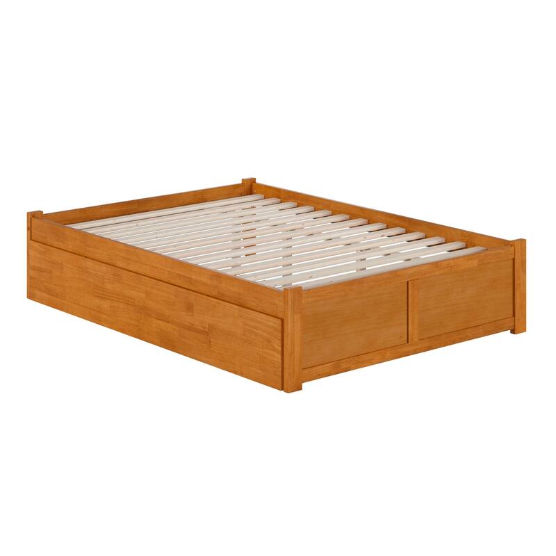 Concord Platform Bed with Footboard and Twin Trundle Bed