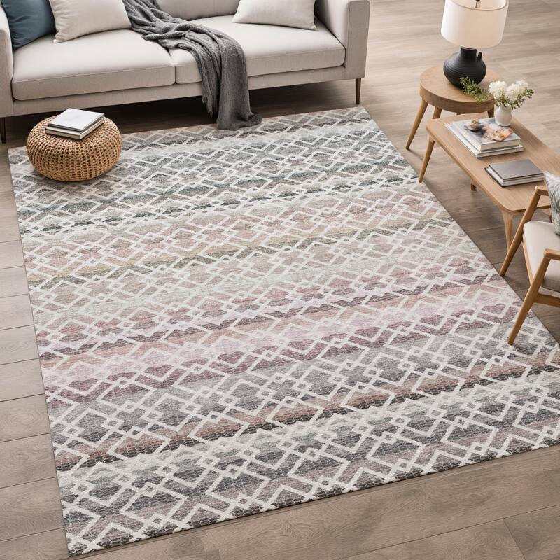 Machine Washable Indoor/ Outdoor Cabo Stripe Chantille Rug