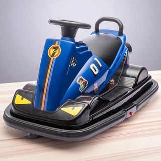 12V Electric Bumper Car for Kids Ages 3-5, 360° Spin Ride-On with LED Lights, Collision Sounds, Horn & Music, Dual Motor Drive