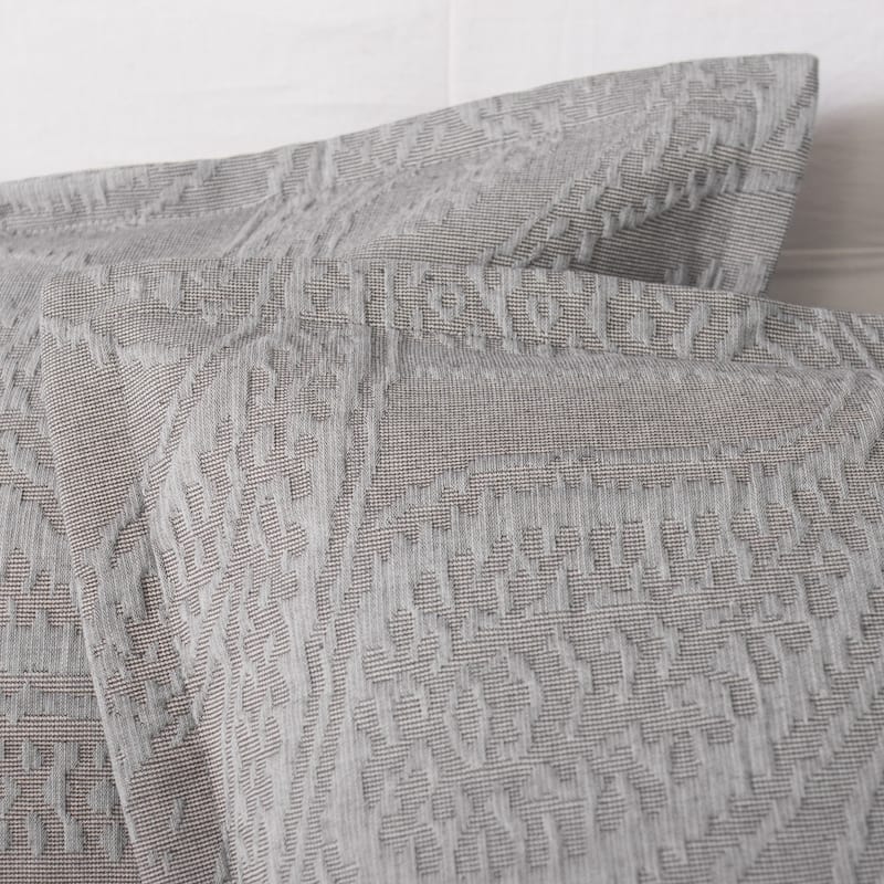 Cottage Home Addy Grey Cotton Jacquard Euro Square Pillow