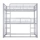 preview thumbnail 4 of 5, Metal Twin Size Triple Bunk Bed in Silver