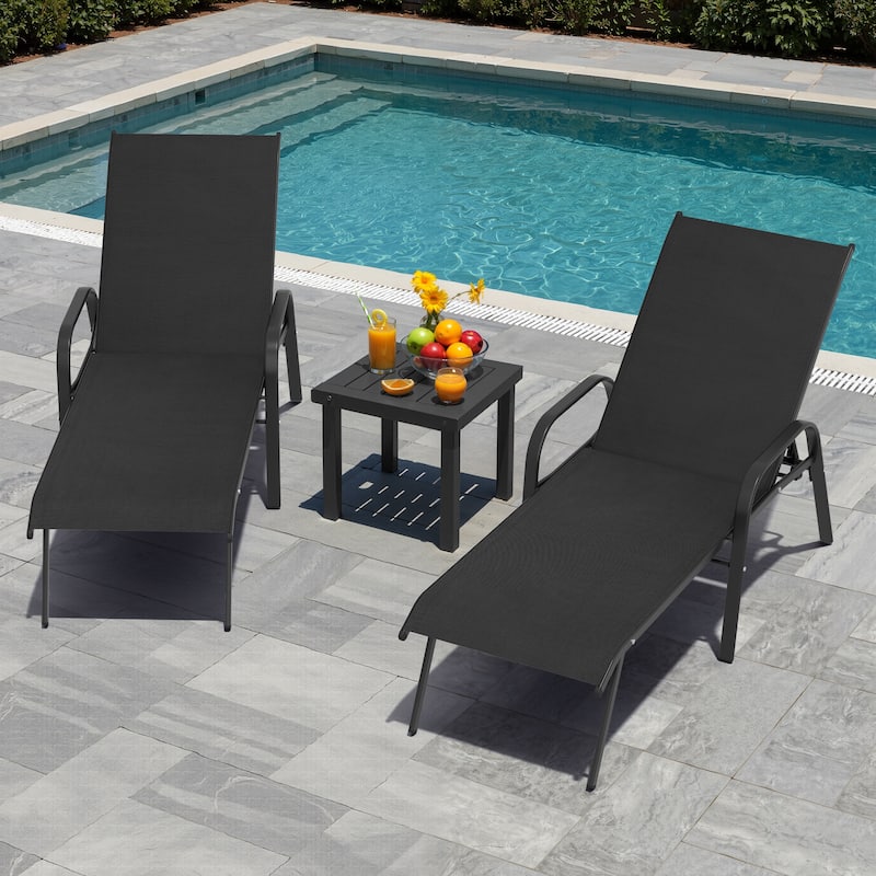 VredHom Outdoor Patio Adjustable Chaise Lounges Chairs