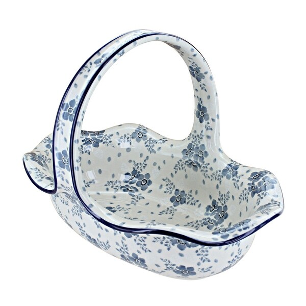 Blue Rose Polish Pottery 876 Ceramika Artystyczna Basket - Bed