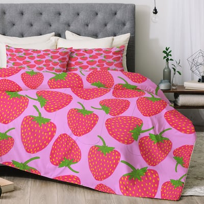 Lisa Argyropoulos Strawberry Sweet in Lavender Made to Order Comforter Set